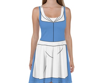 Provincial Girl Blue Dress Cosplay Skater Dress / Running Costume
