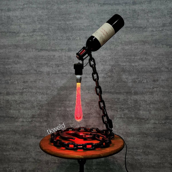 Wine bottle holder lamp