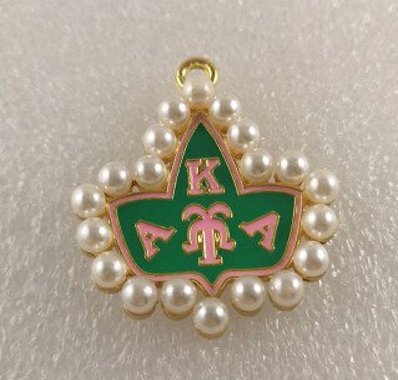 For Alpha Kappa Alpha Aka Ivy Leaf Pearl Charm Etsy