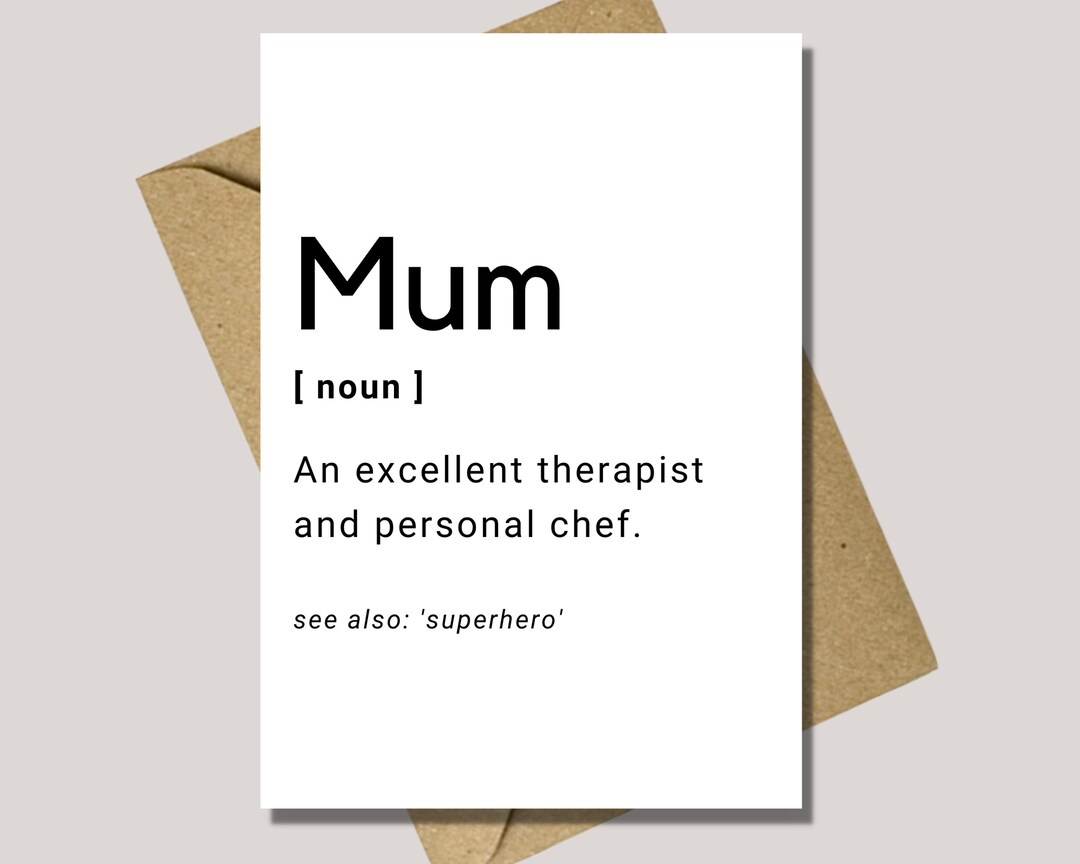 Mum noun card mum A6 greetings card greetings card birthday - Etsy España