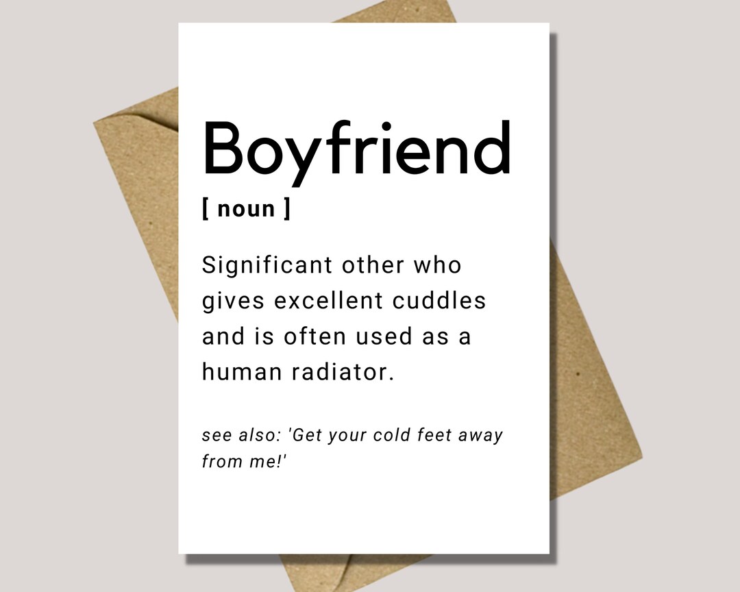 Boyfriend Noun Card Boyfriend A6 Card Greetings Card Etsy