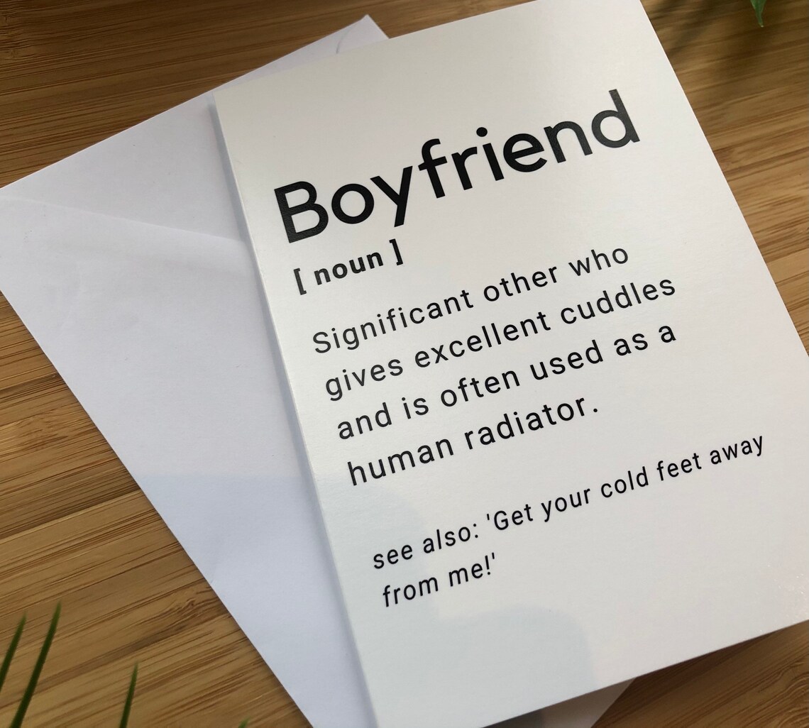 Boyfriend noun card boyfriend A6 card greetings card Etsy