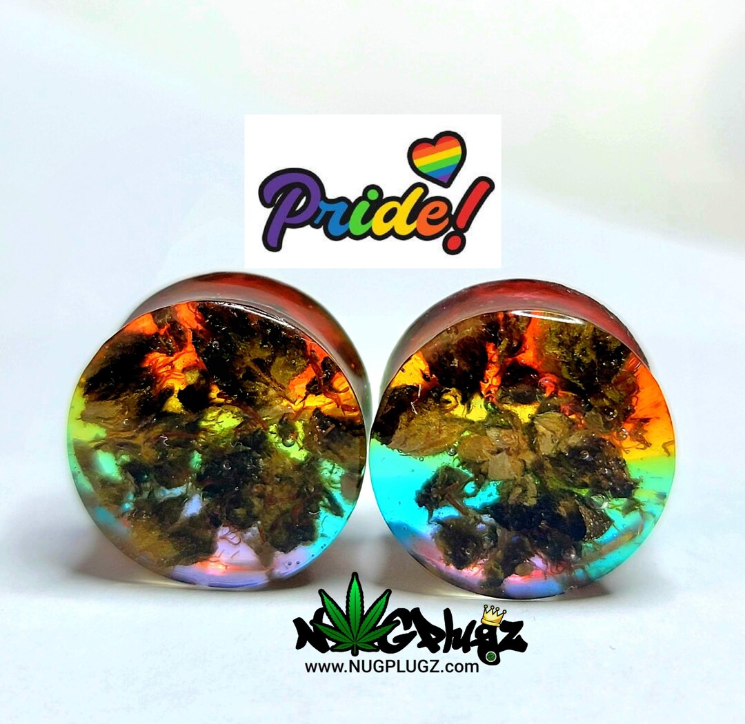 Pride Plugs Rainbow Plugs and Tunnels Weed Plugs Rainbow Etsy