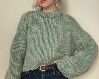 Knitting Pattern | "Frankie's Sweater"- 4 in 1 Pattern | Digital Download | Beginner Friendly | Chucky Knit | Cropped Sweater