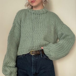 Knitting Pattern Frankie's Sweater 4 in 1 Pattern Digital Download Beginner Friendly Chucky Knit Cropped Sweater image 1