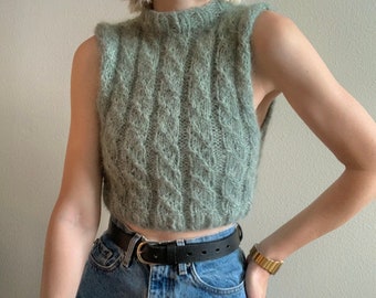 Knitting Pattern | "Basic Cable Vest" | Easy Vest | Beginner Friendly Cables | Cropped Knit