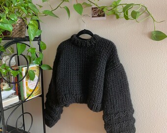 Cropped Knitted Jumper pattern by Emily Milbourne