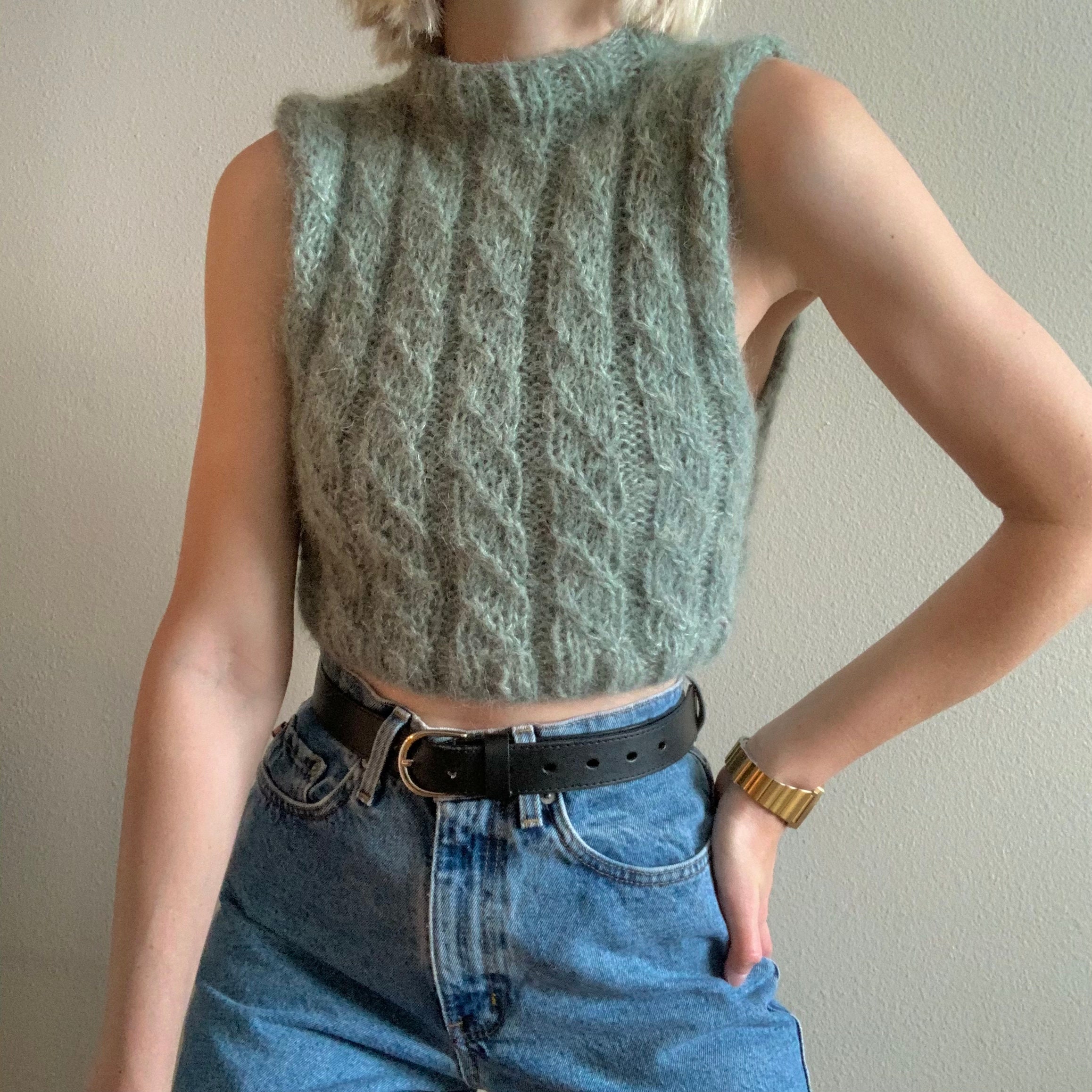 Knitting Pattern basic Cable Vest Easy Vest Beginner Friendly