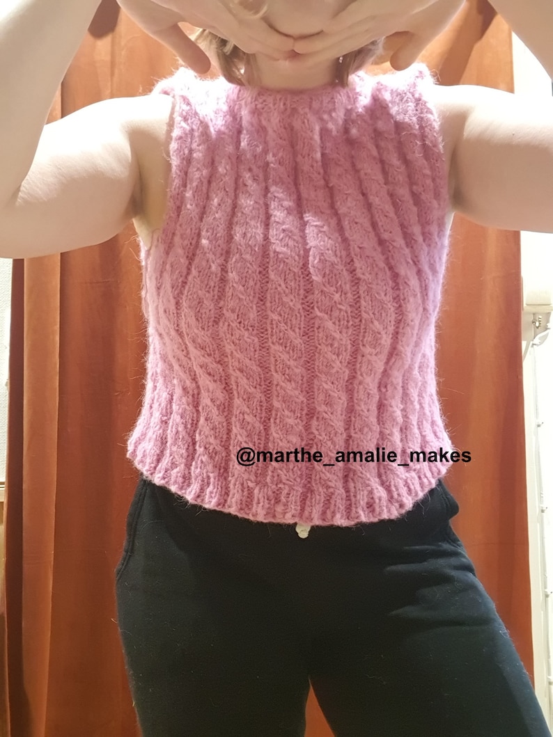 Knitting Pattern basic Cable Vest Easy Vest Etsy