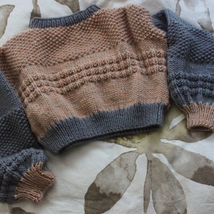 Knitting Pattern Hazy Skies Sweater Digital Download Beginner Friendly Cropped Sweater image 7