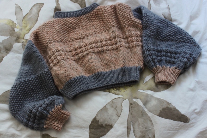 Knitting Pattern Hazy Skies Sweater Digital Download Beginner Friendly Cropped Sweater image 7