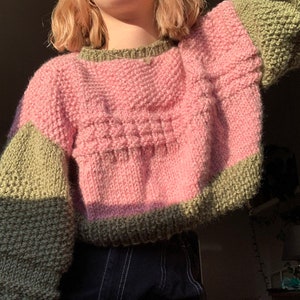 Knitting Pattern Hazy Skies Sweater Digital Download Beginner Friendly Cropped Sweater image 3