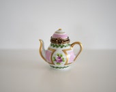 Flowered Teapot Limoges Box, Chamart Exclusive - Made in France