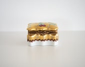 Gold Limoges Box with Fruit, Chamart Exclusive - Made in France