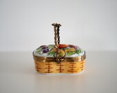 Colorful Fruit Basket Limoges Box, Chamart Exclusive - Made in France