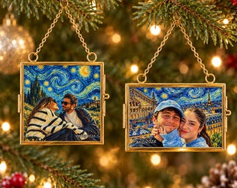 Custom Couple Portrait Frame Ornament, Personalized Wedding Fabric Photo Keepsake, 1st Christmas Married Gift, Anniversary Gift for Couples