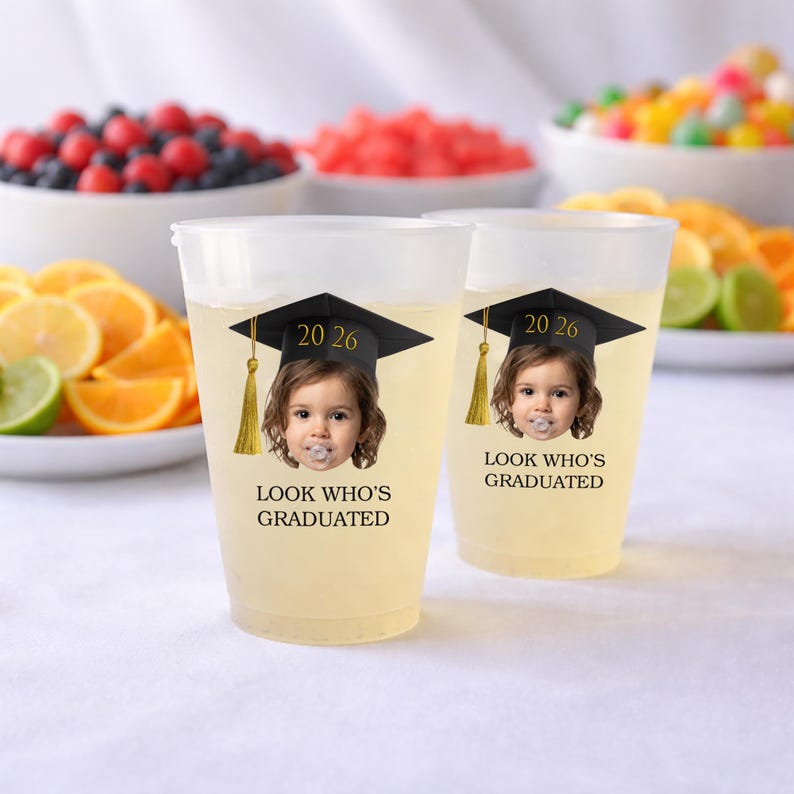 Personalized Graduation Photo Frosted Cups Set of 5, Look Who’s ...
