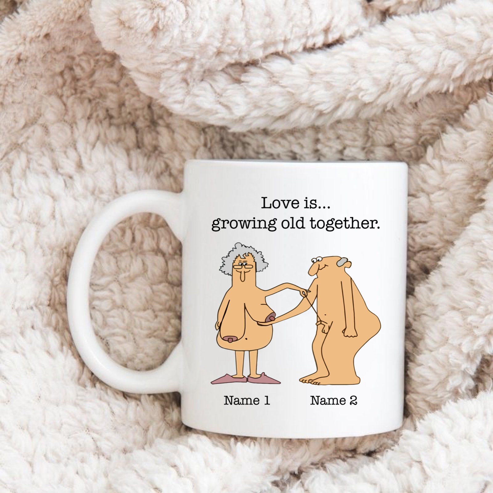 Love is Growing Old Together Funny Couple Mug Wife Husband - Etsy