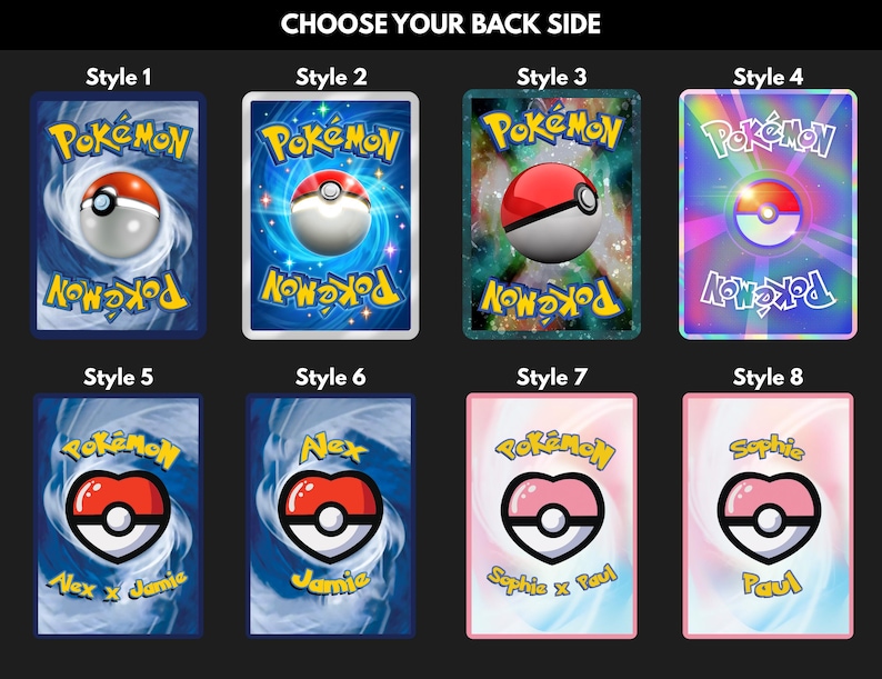a collection of Pokemon Pokémon cards with different styles and designs, including the Pokémon logo and various Pokémon characters.