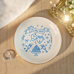 Custom Wedding Anniversary Trinket Dish, Personalized Gift for Wife, Custom Jewelry Tray, Custom Wedding Ring Dish, Best Gift For Lover