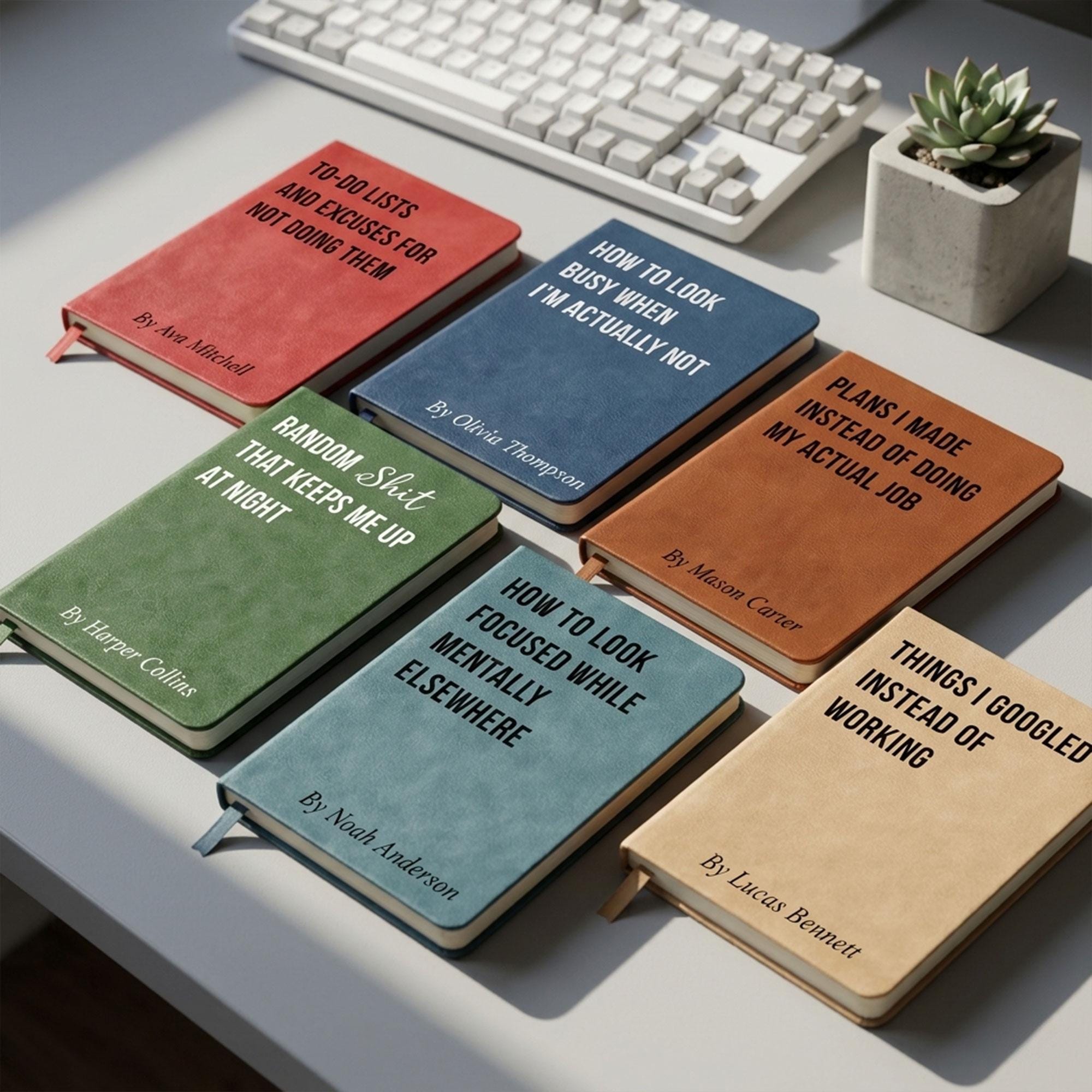 Funny Personalized Leather Notebook Journal, Sarcastic Coworker Gag ...