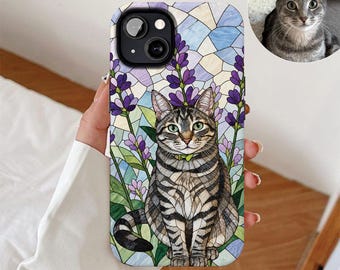 Custom Pet Photo Phone Case, Personalized Dog Cat Portrait Picture Case Tough, Christmas Family Gift, Pet Lover Memorial Gift for Dog Mom