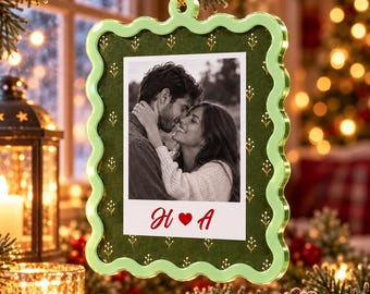 Personalized Photo Strip Acrylic Ornament, Custom Family Keepsake, Couples Christmas Gift