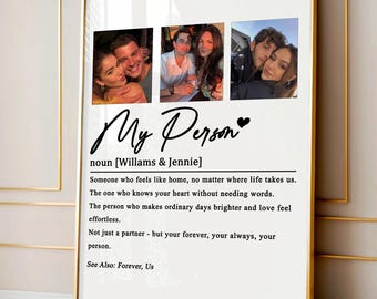 Personalised My Person Definition Print, Photo Gift for Him, Gift for Her, Anniversary Gift, Valentines Gift for Him Her, Gift for Boyfriend