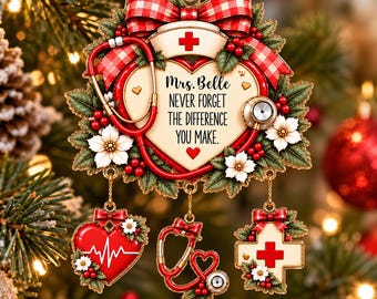 Personalized Nurse Appreciation Gift, Custom Nurse Christmas Ornament 2026, Thank You Nurse Keepsake, Nursing Graduation RN Gift