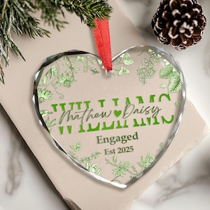 Custom Couple Christmas Ornament, Personalized Anniversary Gift For Her, Engaged Gift for Couple, 50TH Wedding Anniversary Gift for Parents