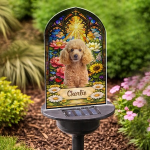 Personalized Pet Memorial Solar Light, Custom Photo Garden Decor Gift