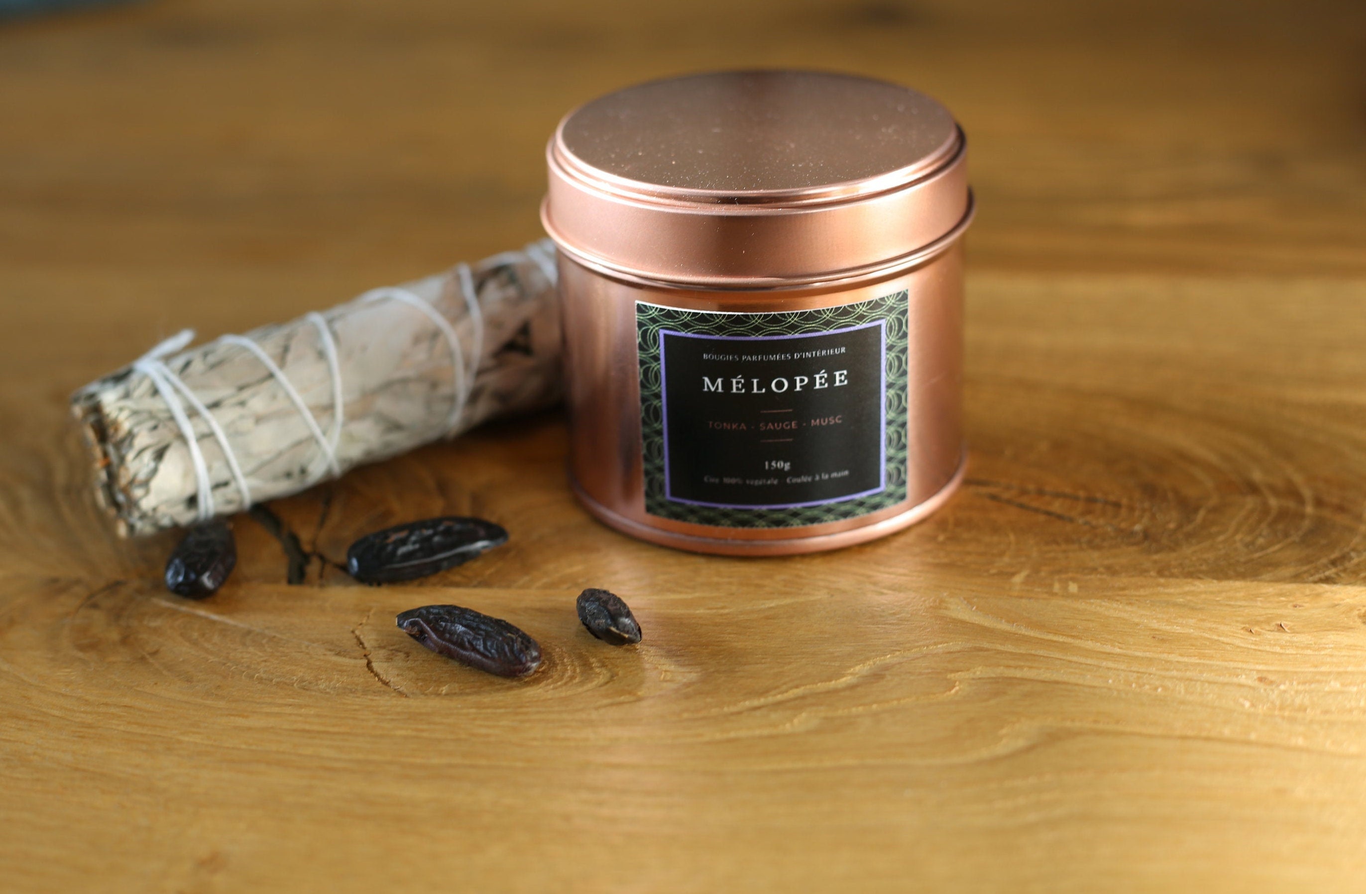 Bougie Tonka, Sauge et Musc