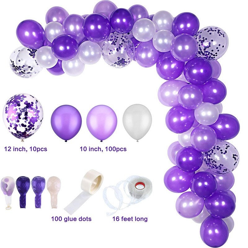 Purple Balloon Garland Kit with Purple and White Balloons Etsy