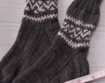 Children's grey socks Socks for children Knitted socks for babies Knit socks handmade