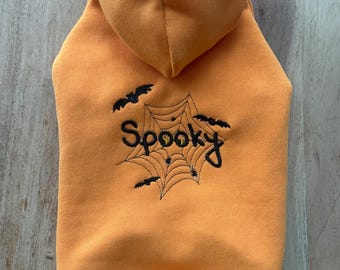 Sudadera con capucha bordada para Halloween espeluznante para mascotas, personalizada, con nombre personalizado, regalo para amantes de las mascotas