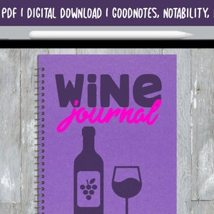 Digital Wine Journal for GoodNotes, Notability, iPad, tablet