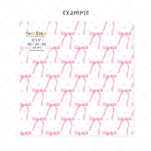Pink Coquette Bow Seamless Pattern: Retro Digital Paper (PNG, PDF, JPG ...