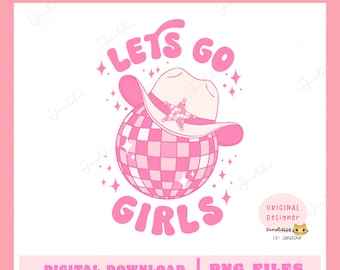 Disco Cowgirl Hat PNG: Girls Trip Western Design (Digital Download)