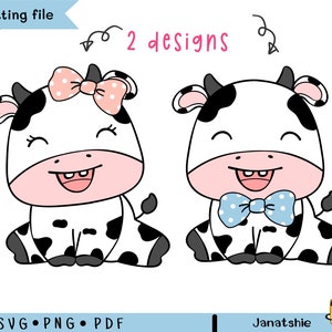 Svg d'anniversaire de vache de bébé, vache de baby shower pour garçon et fille, clipart vache mignonne, clipart ferme d'animaux d'anniversaire pour enfant