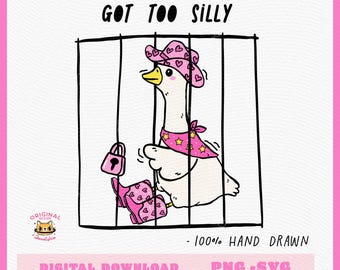 Silly Goose Cowgirl Meme SVG PNG: Western Country Design (Digital Download)