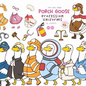 Porch Goose Profession Uniforms | Classroom Decor Printable Goose Outfits | Behavior Chart Activity Teacher Resources