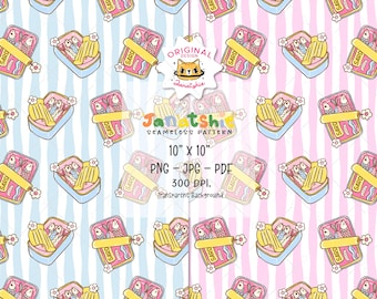 Pastel naadloos patroon sardineblik: Coquette Fisherman digitaal papier (PNG, PDF, JPG's)