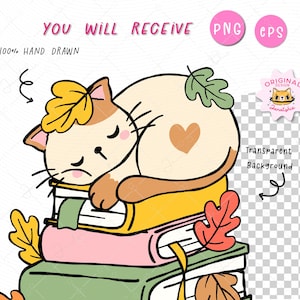 Fall Bookish PNG Autumn Reading Clipart,  Fall Reading png, Autumn Bookish, Whimsical Cozy Reader Doodle Hand Drawn Cartoon Clipart Set.   Get cozy with this Fall Bookish PNG Clipart Set, a warm and whimsical collection of autumn reading-themed illustrations perfect for all your seasonal projects. Featuring books, fall leaves, cozy sweaters, hot drinks, candles, pumpkins, Cat and more, these hand-drawn doodles capture the heart of a book lover’s favorite season.