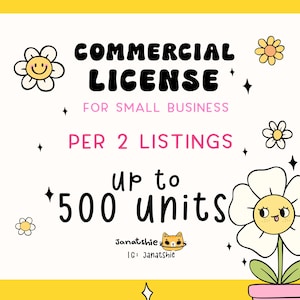 Commercial License up to 500 units for 2 listings of clipart set