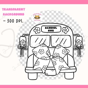 Coquette School svg Girl School Supplies digital colouring images Clipart Set Coquette Teacher Girly outline School bus, Pencil bow png svg
