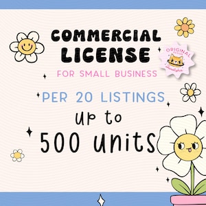Commercial License up to 500 units for 20 listings of clipart set