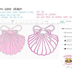 Pearl Bow Seashell Summer Clipart: Retro Coquette Coastal Hand Drawn ...