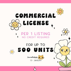 Commercial License up to 500 units for 1 Clipart listing