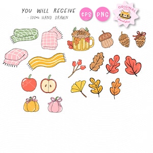 Fall Bookish PNG,  Autumn Reading Clipart, Fall Reading png, Autumn Bookish, Whimsical Cozy Reading Aesthetic Hand Drawn Cartoon Clipart Set.  Get cozy with this Fall Bookish PNG Clipart Set, a warm and whimsical collection of autumn reading-themed illustrations perfect for all your seasonal projects. Featuring books, fall leaves, cozy sweaters, hot drinks, candles, pumpkins, Cat and more, these hand-drawn doodles capture the heart of a book lover’s favorite season.