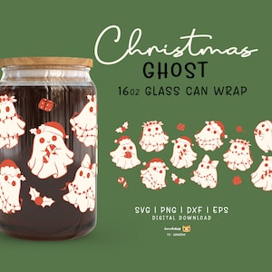 Christmas Ghost png, Spooky Christma SVG, Cute and Kawaii Holiday Designs SVG for Cricut, Ghost Halloween Sheet, Retro and Boo Christmas PNG